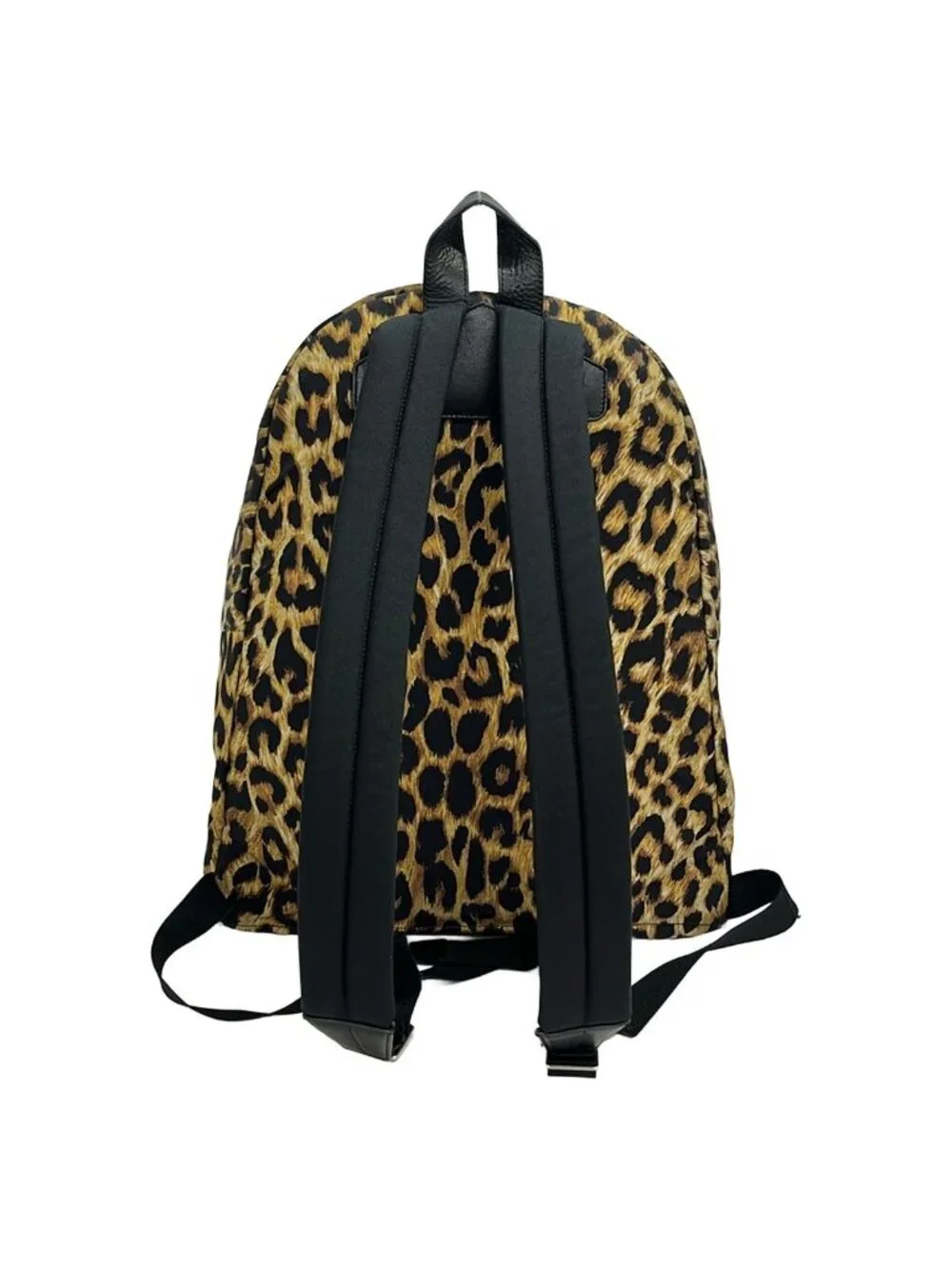 Celine Backpack Light Brown Dark Black Leopard Print Leather